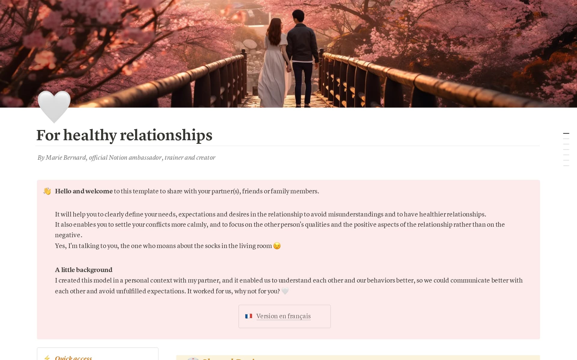 A template preview for For healthy relationships