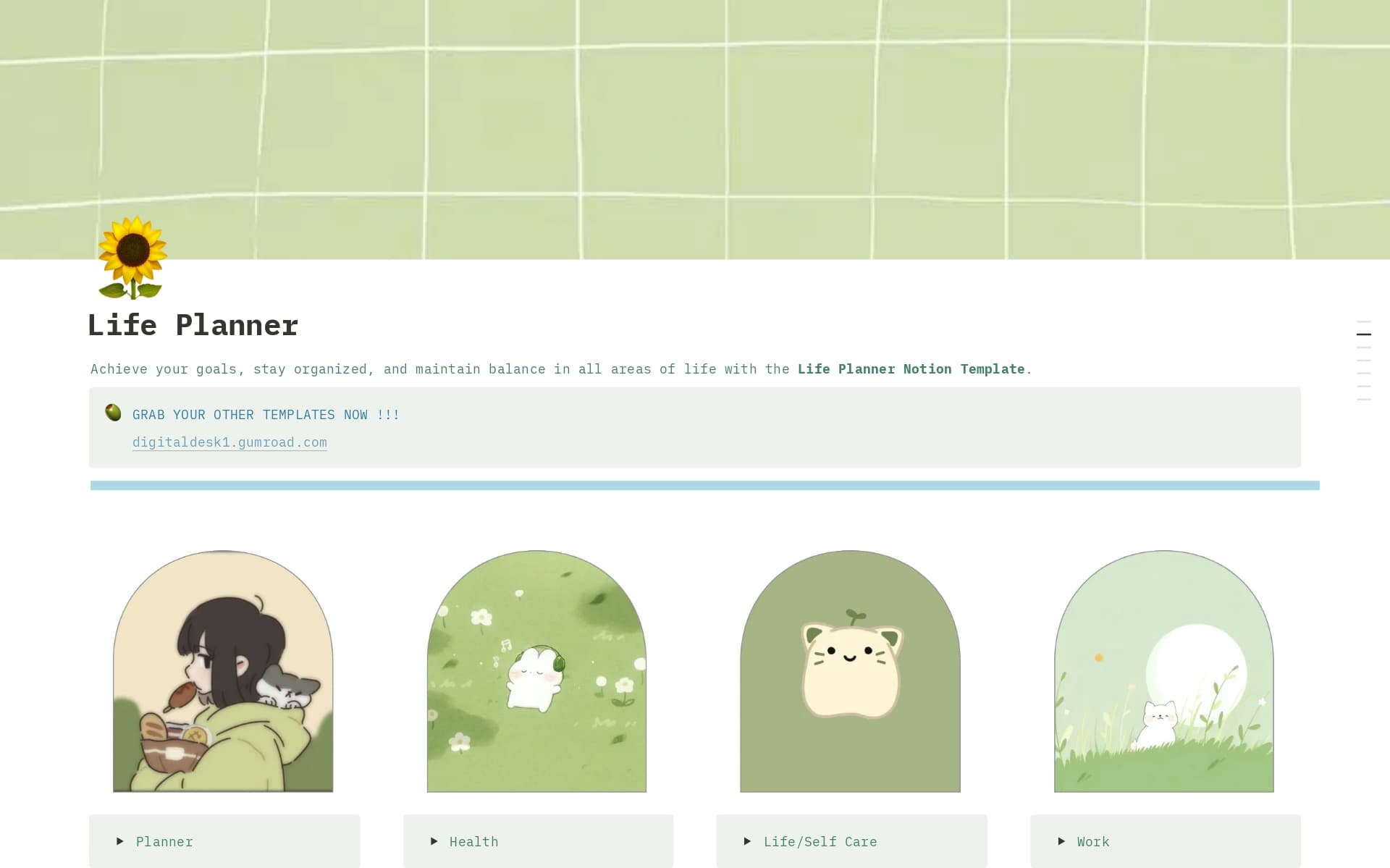 A template preview for Daily OS- Daily life planner(2025)