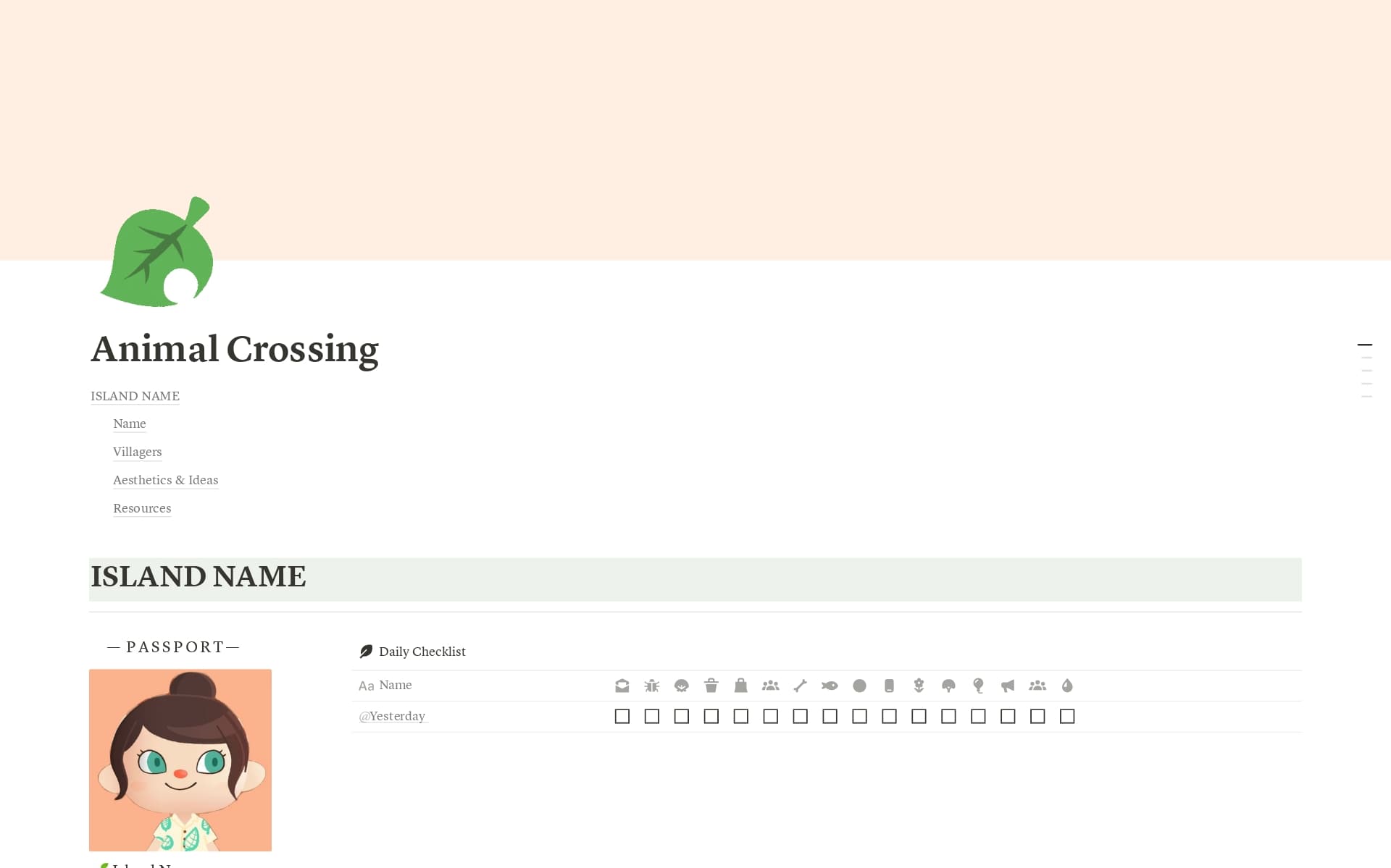 animal-crossing-tracker-template-notion-marketplace for Animal Crossing Checklist Printable Free Animal Crossing Tracker Template | Notion Marketplace for Animal Crossing Checklist Printable Free