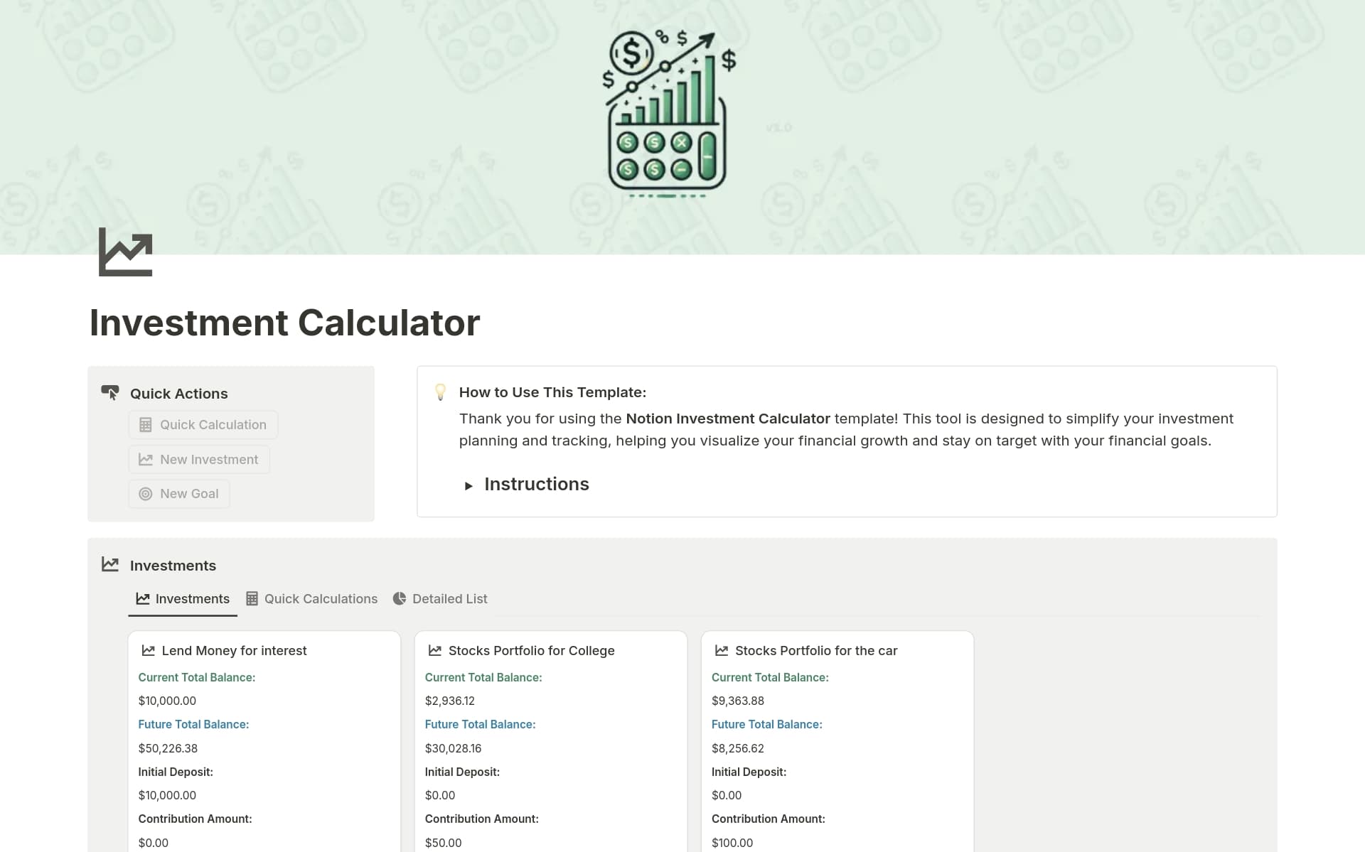 Tired of guessing your investment growth or feeling lost with financial goals? Our Investment Calculator simplifies your planning by making it easy to forecast returns, track multiple investments, and set clear goals. Perfect for new and experienced investors alike.