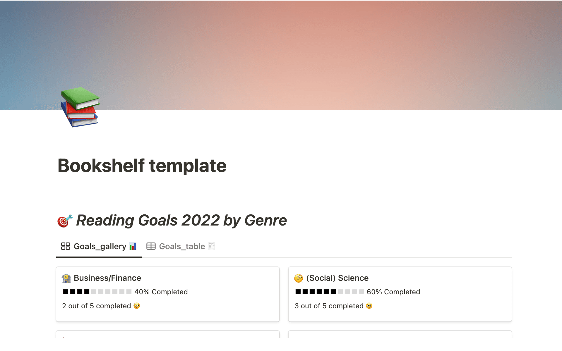 Ultimate book tracking template to manage your reading history.
