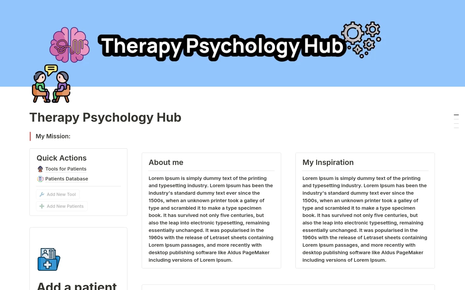 A template preview for Therapy Session