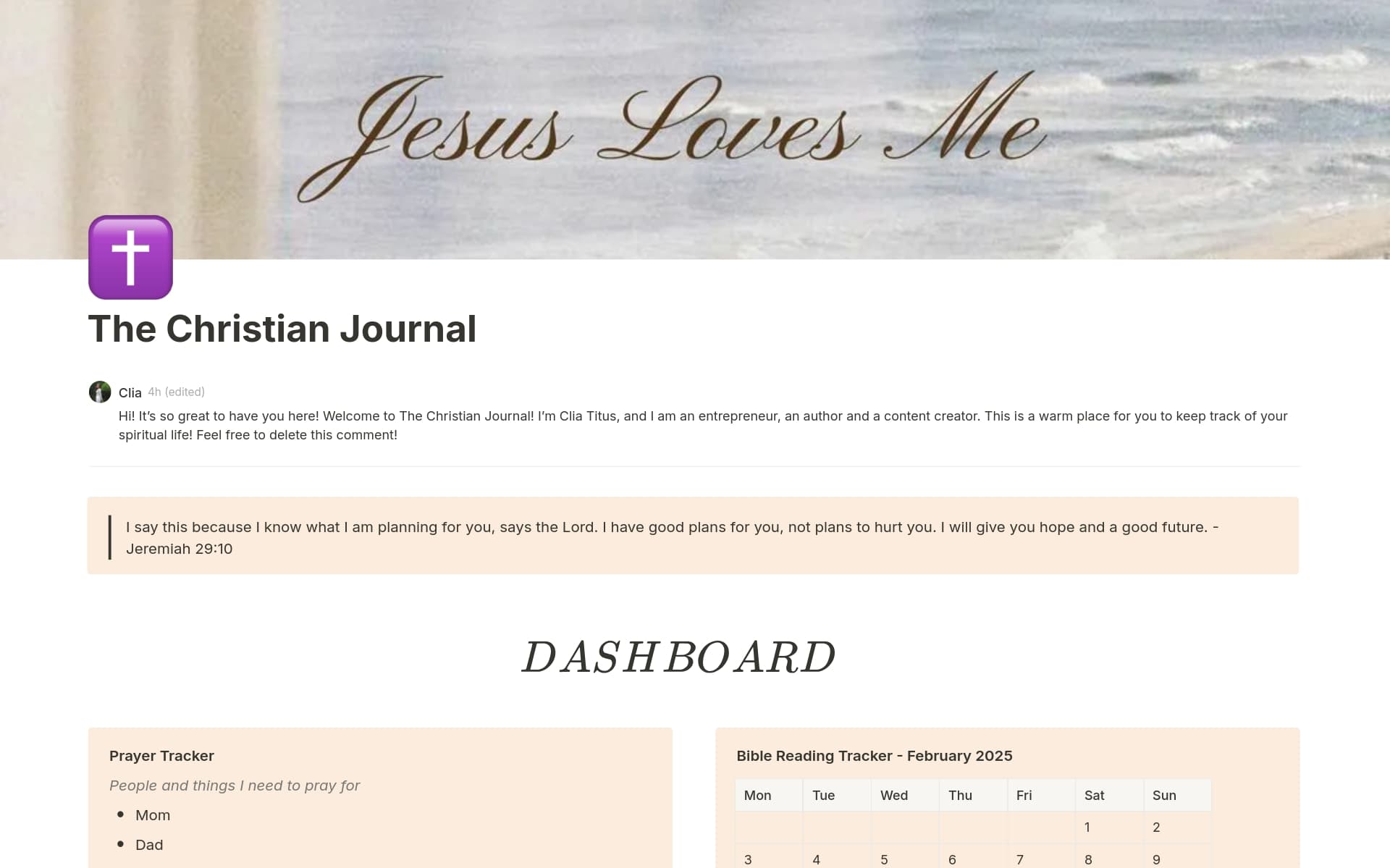 A template preview for The Christian Journal