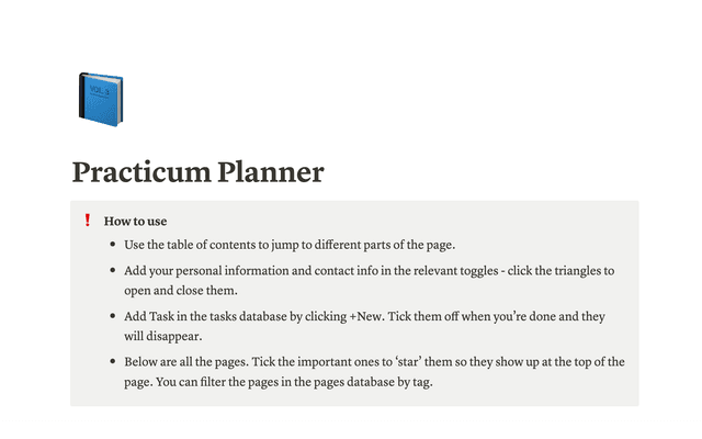 Practicum Planner