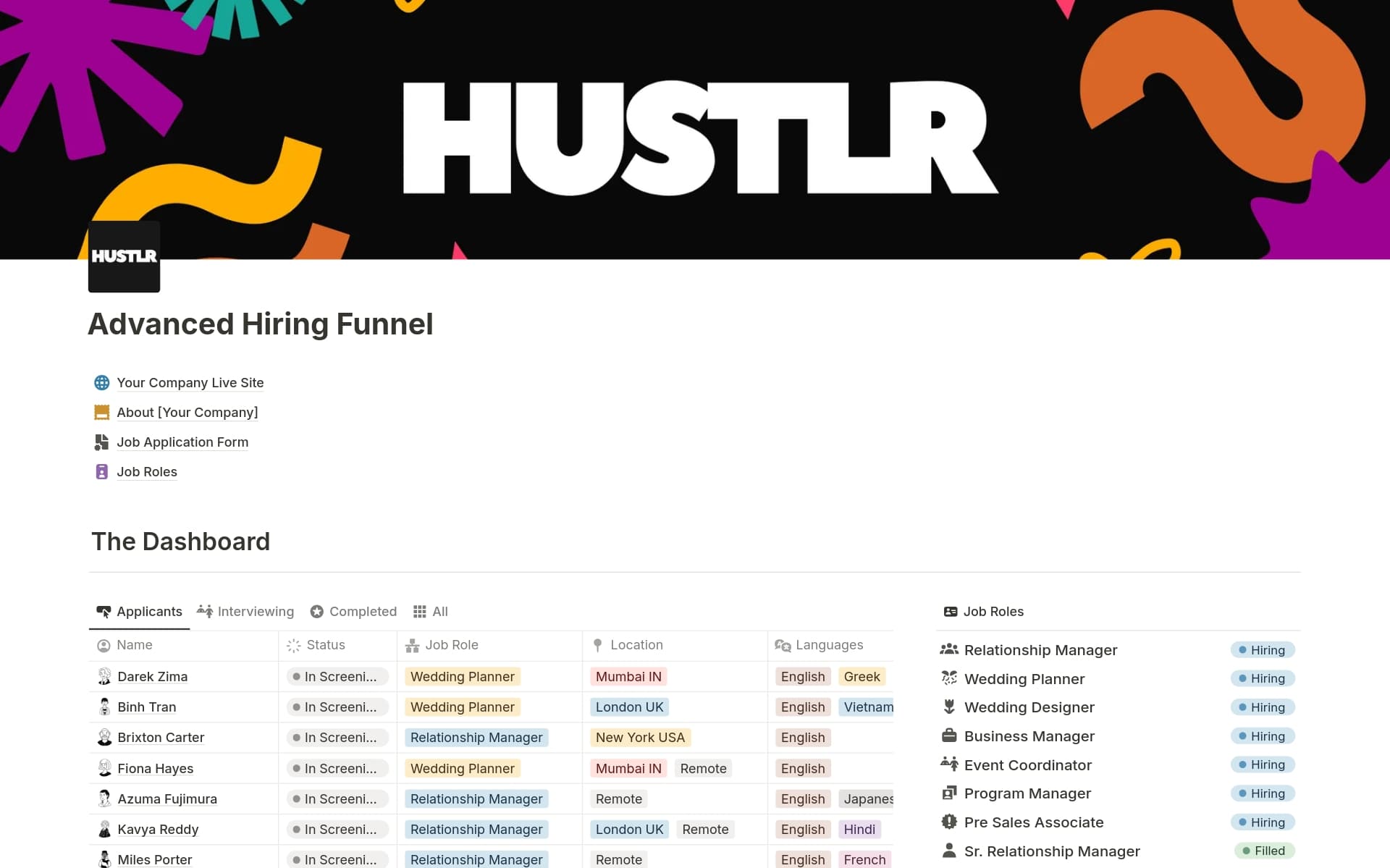Advanced Hiring Funnel - Recruitment System Template | Notion