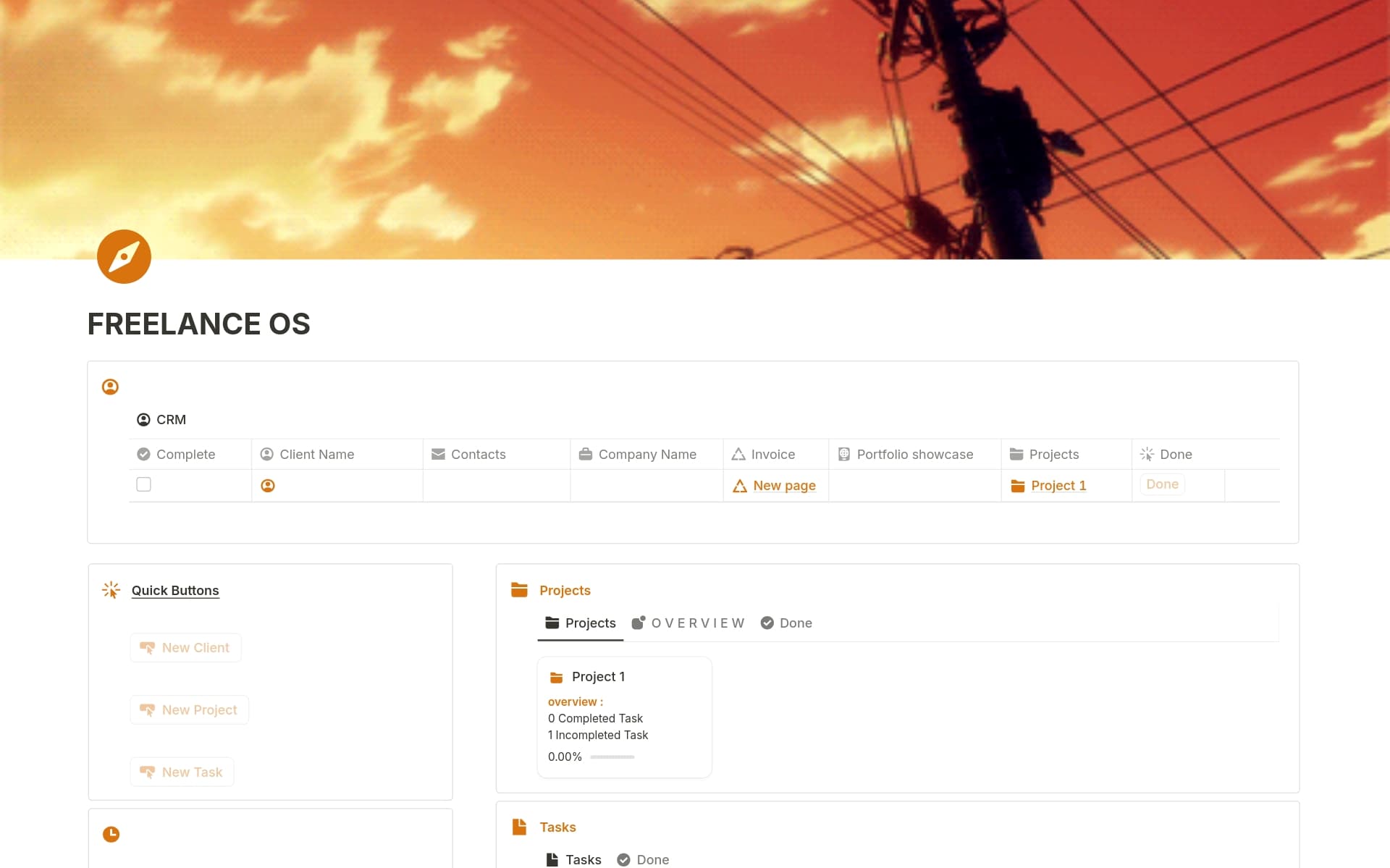 A template preview for Freelance os