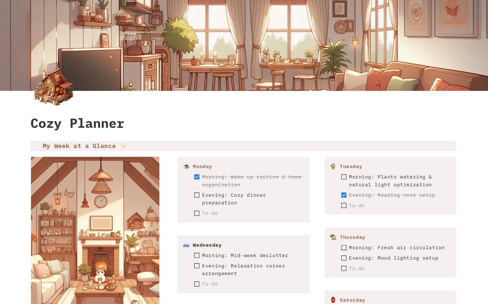 Aesthetic Cozy Planner template preview