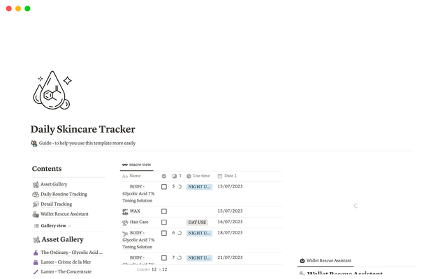 Daily Skincare Tracker