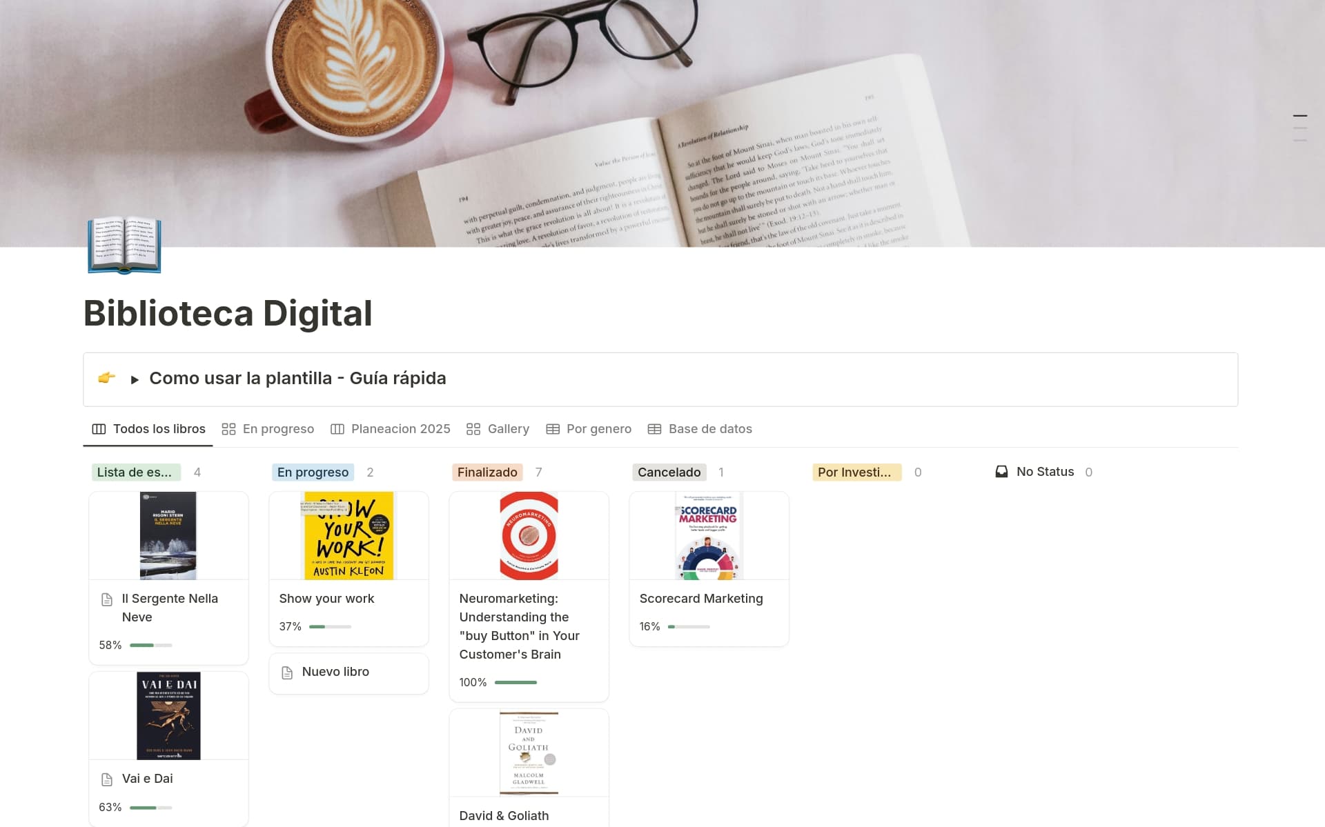 Biblioteca Digital y Organizador de Libros 範本預覽