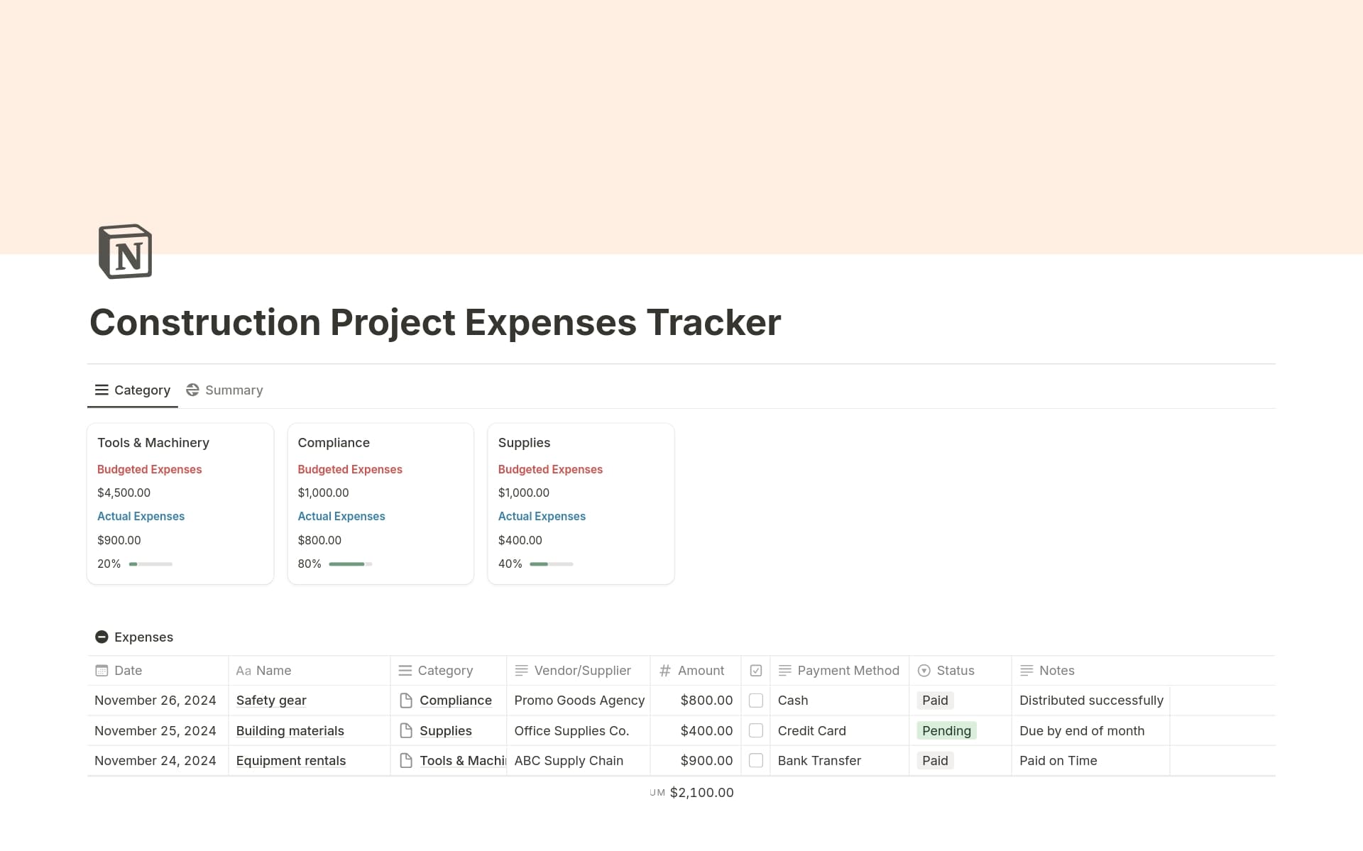 This tracker is perfect to add expenses, set budgeting and assess your overall cost expenses performance all under one glance.
This template can be used for any business or personal needs as per the user and can be customized for that specific requirement.