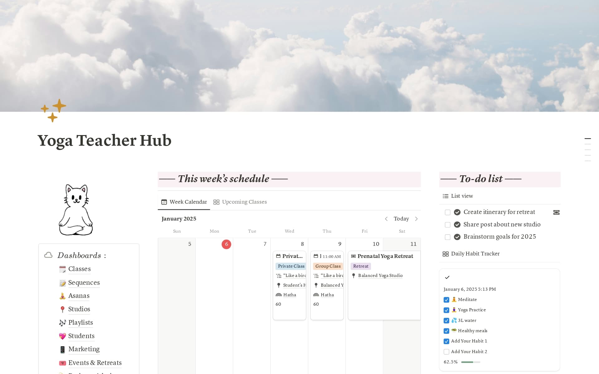 When I became a yoga teacher, this is the exact system I needed to stay organized, inspired, and fully present for my students. So I spent 50+ hours creating it—so you wouldn’t have to!