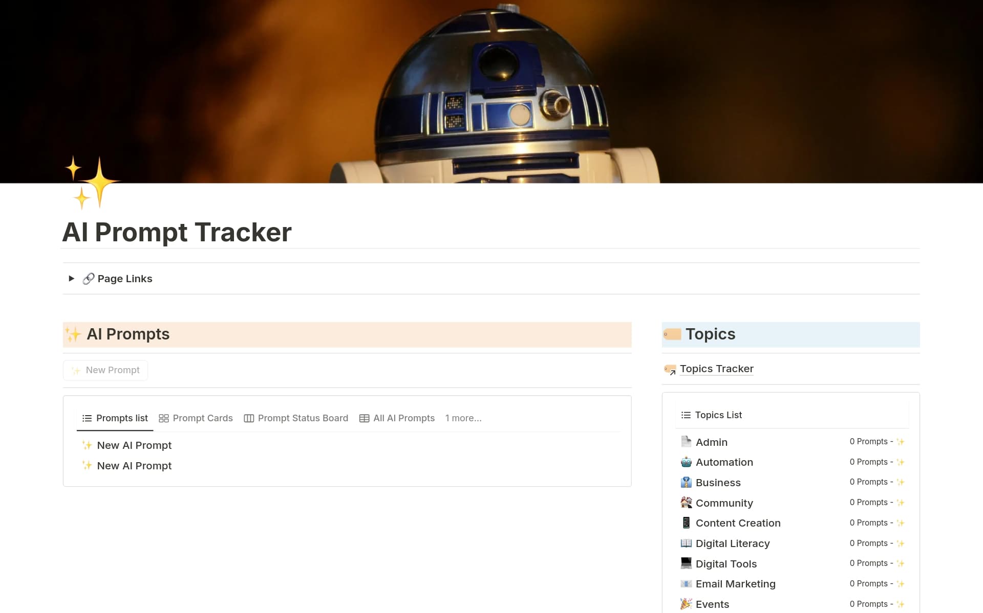 AI Prompt Tracker Template by Bradley J. Hubbard | Notion Marketplace