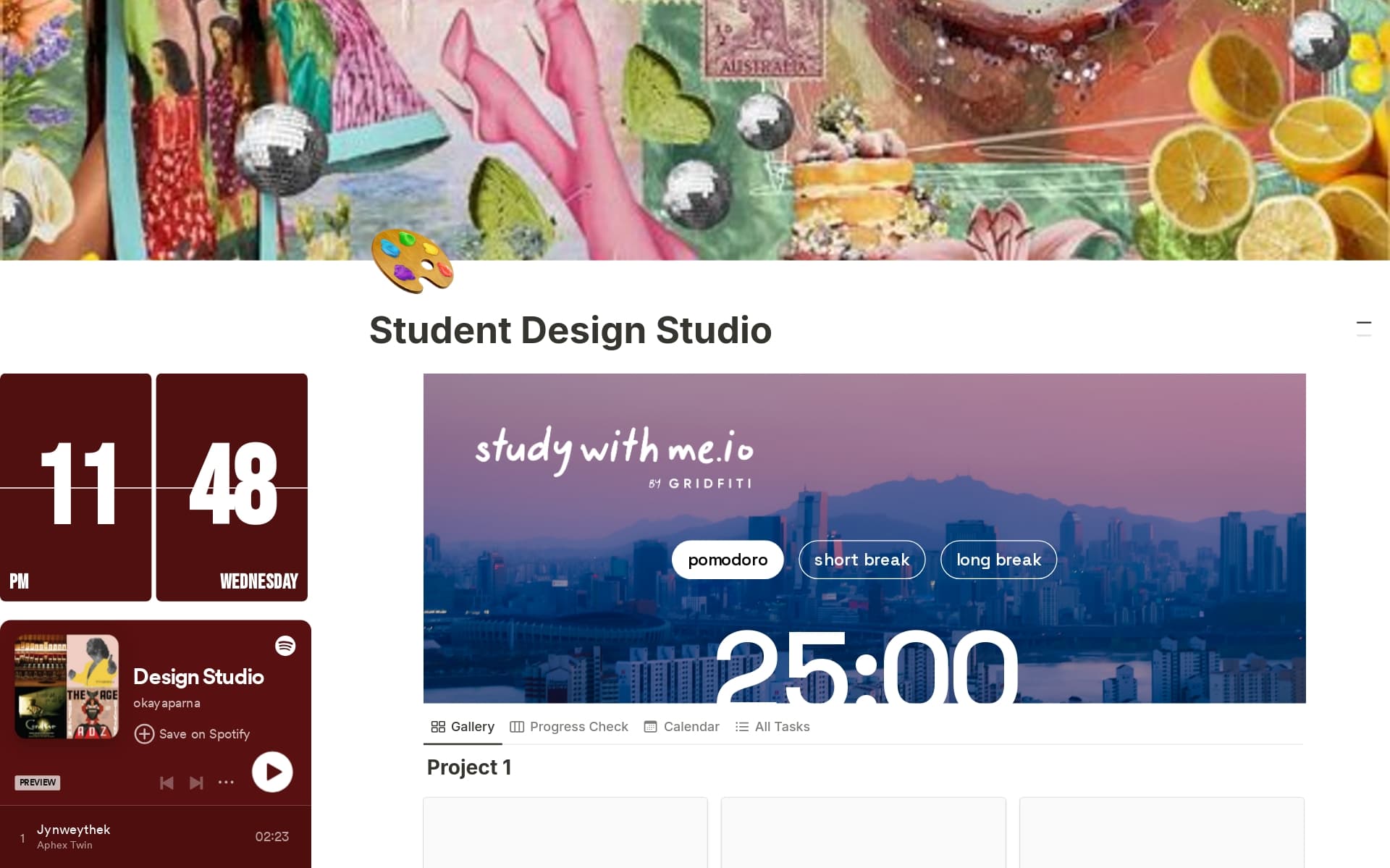A template preview for Student Design Studio
