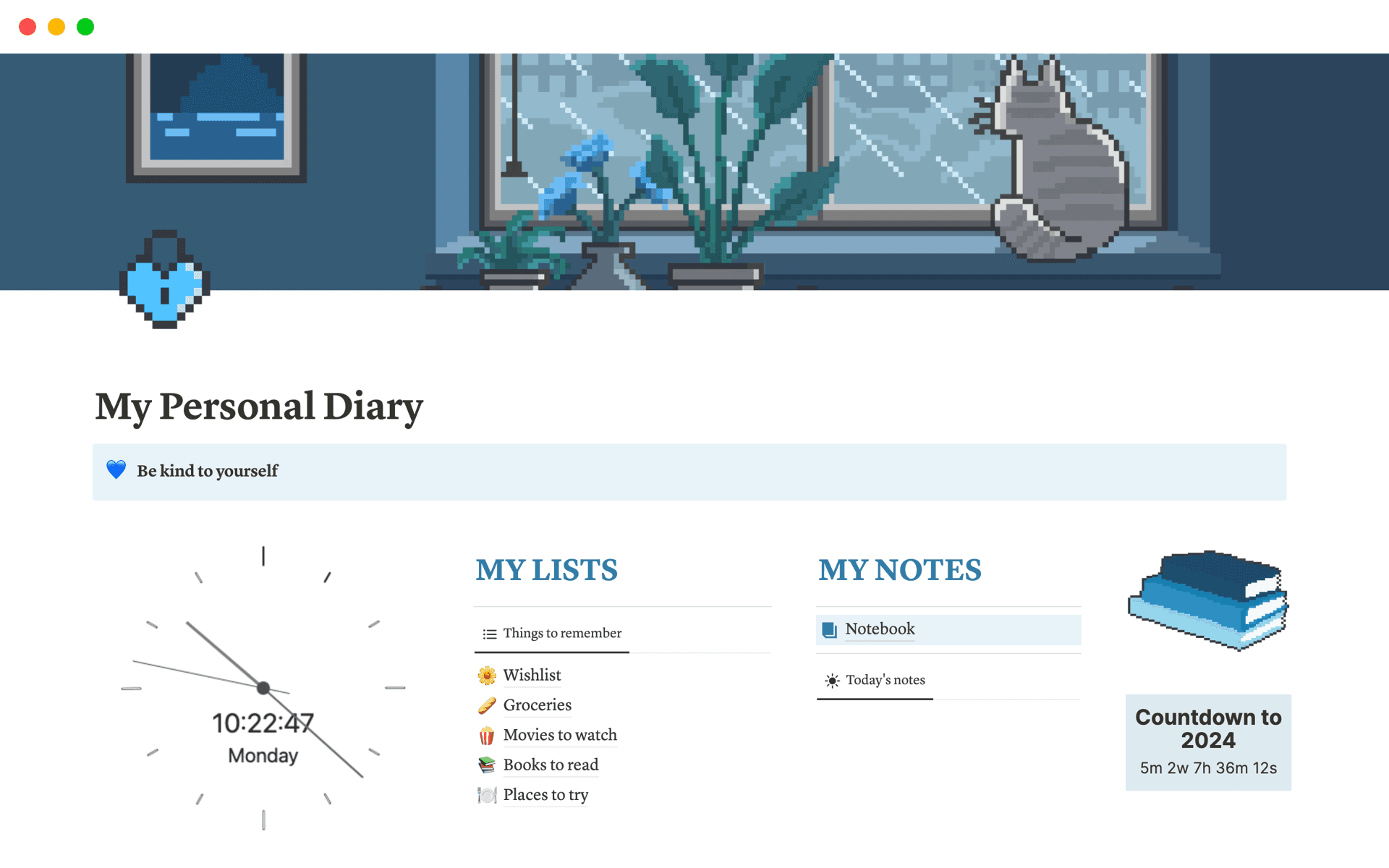 A template preview for Bujo Aesthetic Dashboard