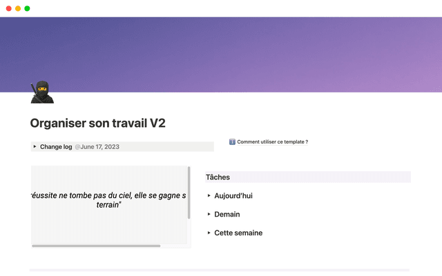 Organiser son travail