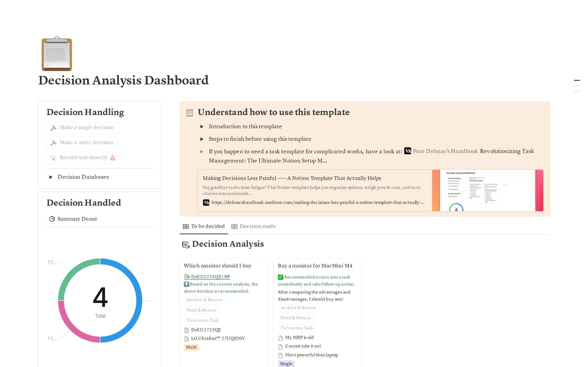 A template preview for Making Decisions Less Painful — Decision Trees