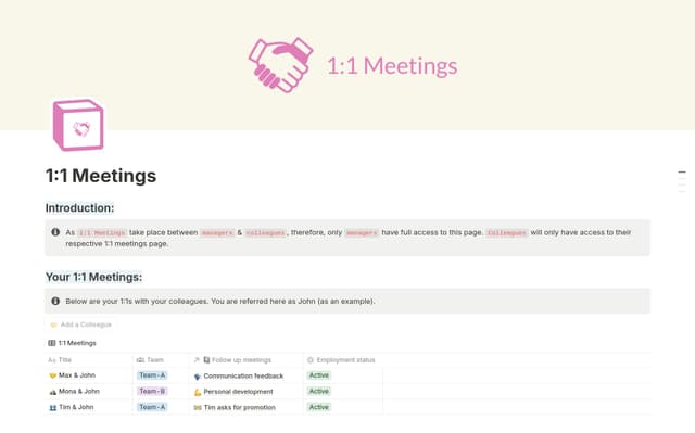 1:1 Meetings