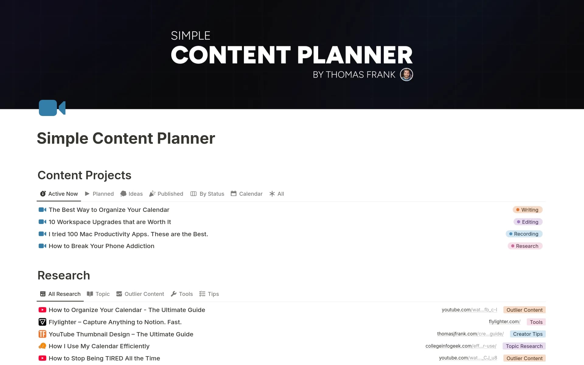 This simple content creation template will improve your content planning process for YouTube videos, shorts, LinkedIn posts, podcasts, and more.
It's a simplified, free version of Creator's Companion – the exact system I use to run my 3-million-subscriber YouTube channel.