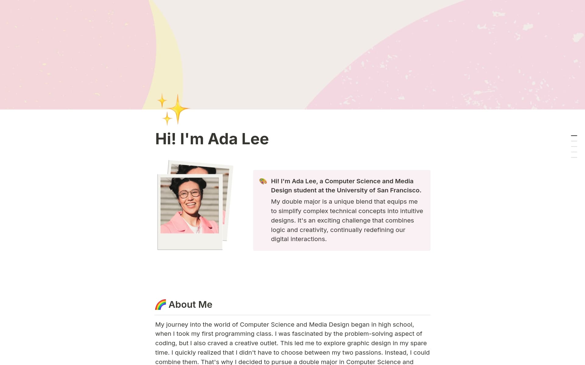 A template preview for Online Portfolio Website