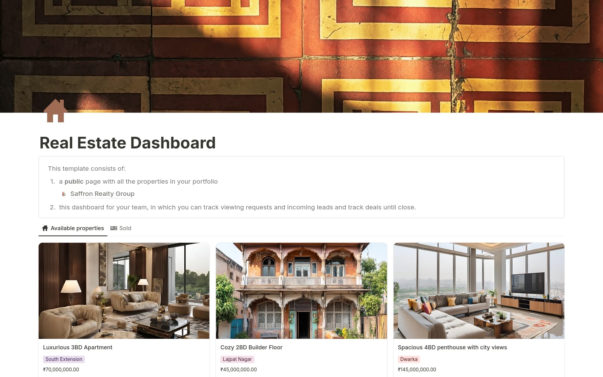 Screenshot of Put it on the map collection by Notion