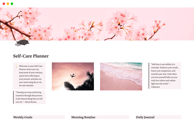 Self-Care Planner