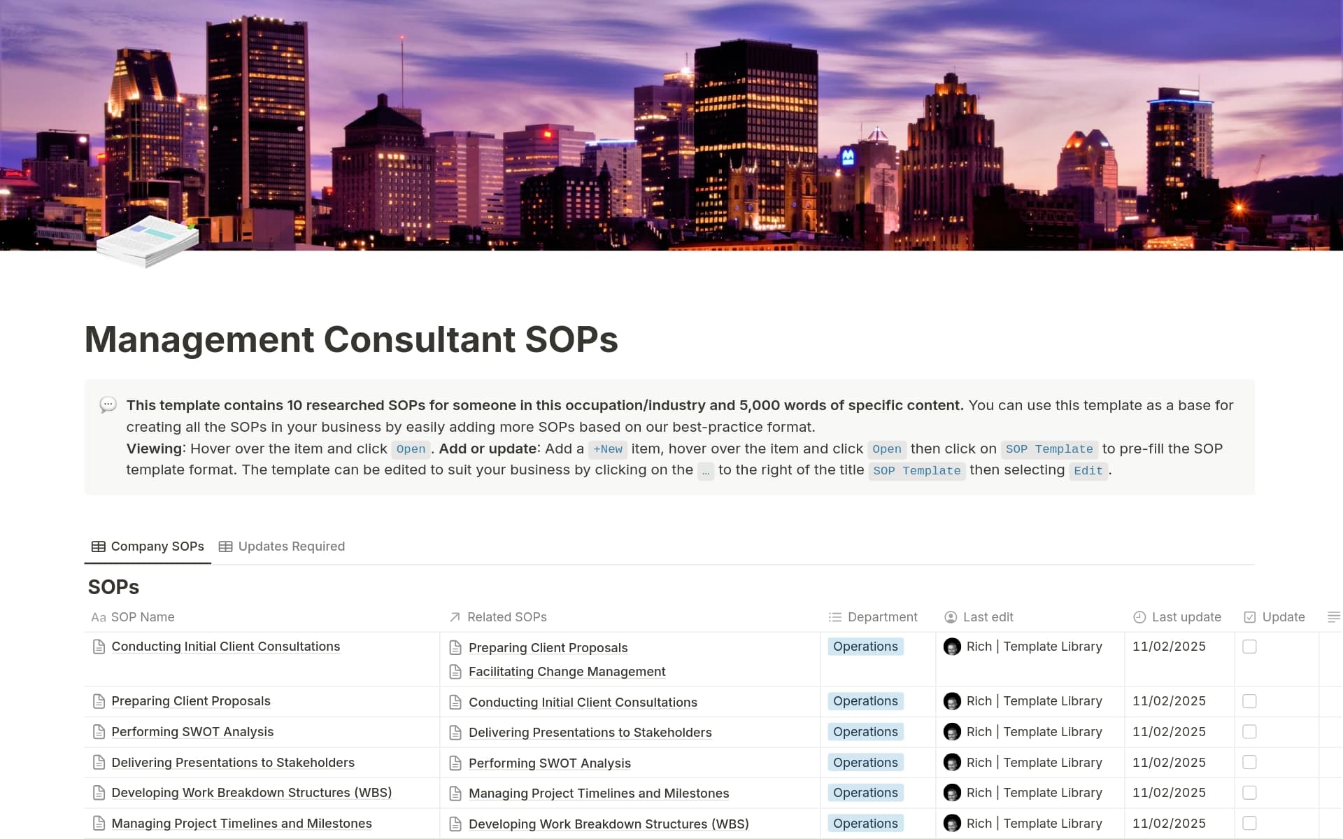 Do you need to create SOPs but don't know where to start? Buy our expertly crafted set of 10 essential SOPs - 5,000 words of best-practice procedures - in Notion format and save yourself over 10 hours of research, writing, and formatting.