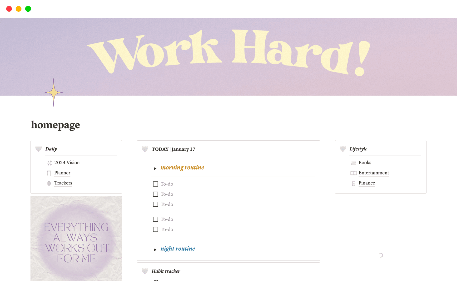 A template preview for Life Planner