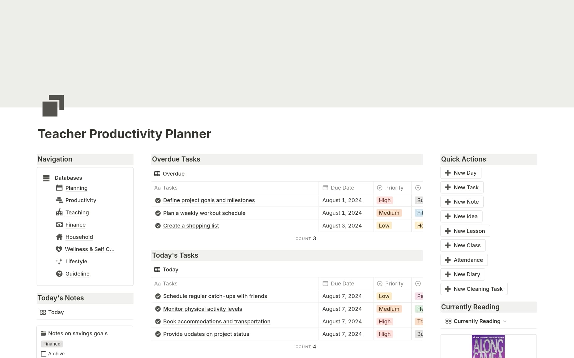 A template preview for All in One Teacher Productivity Planner
