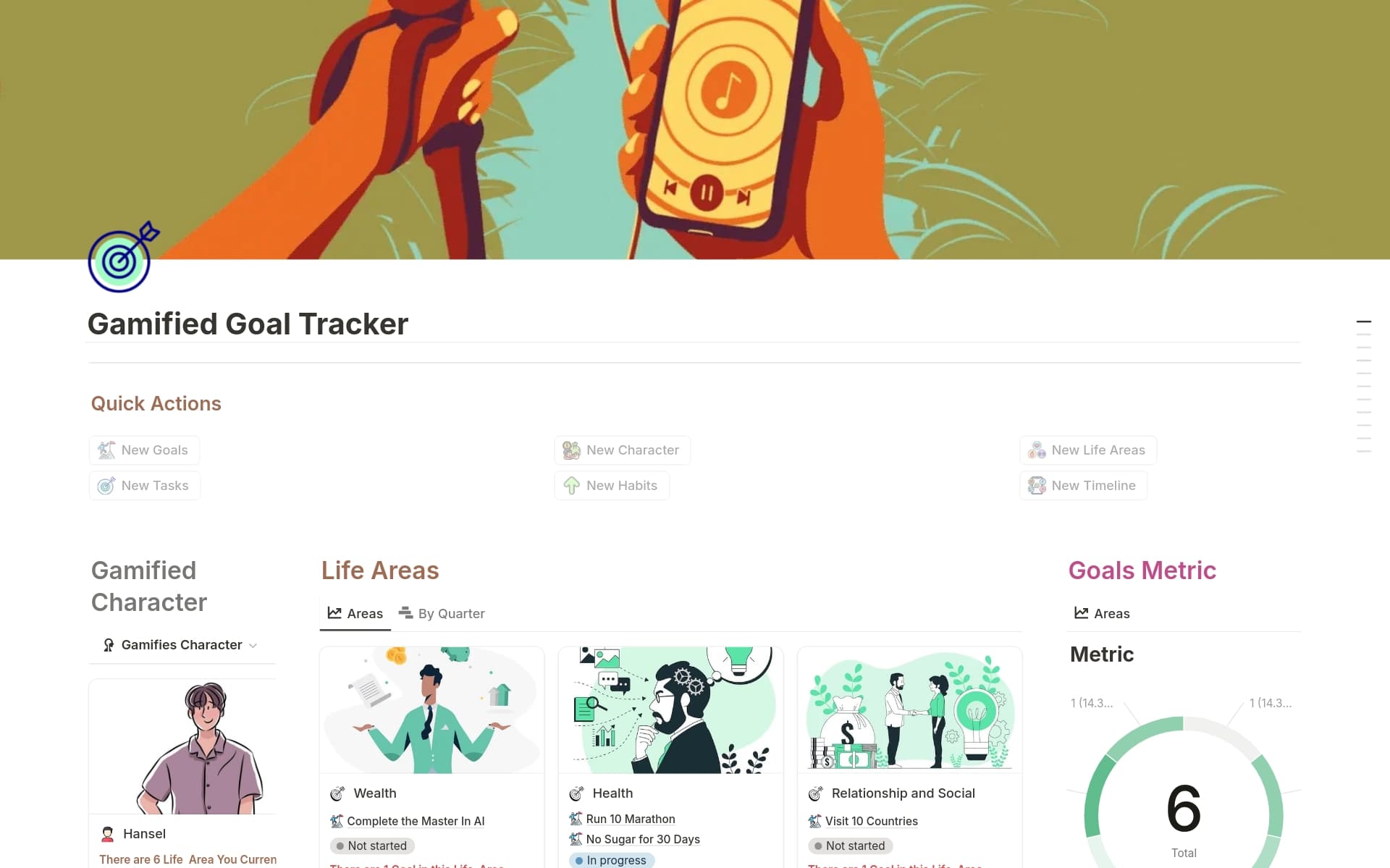 Are you tired of feeling overwhelmed by your goals?
Unleash the power of gamification to crush your goals! The Gamified Goal Tracker turns goal-setting into an exciting adventure where every step brings you closer to success. Track progress, earn rewards, and stay motivated lik