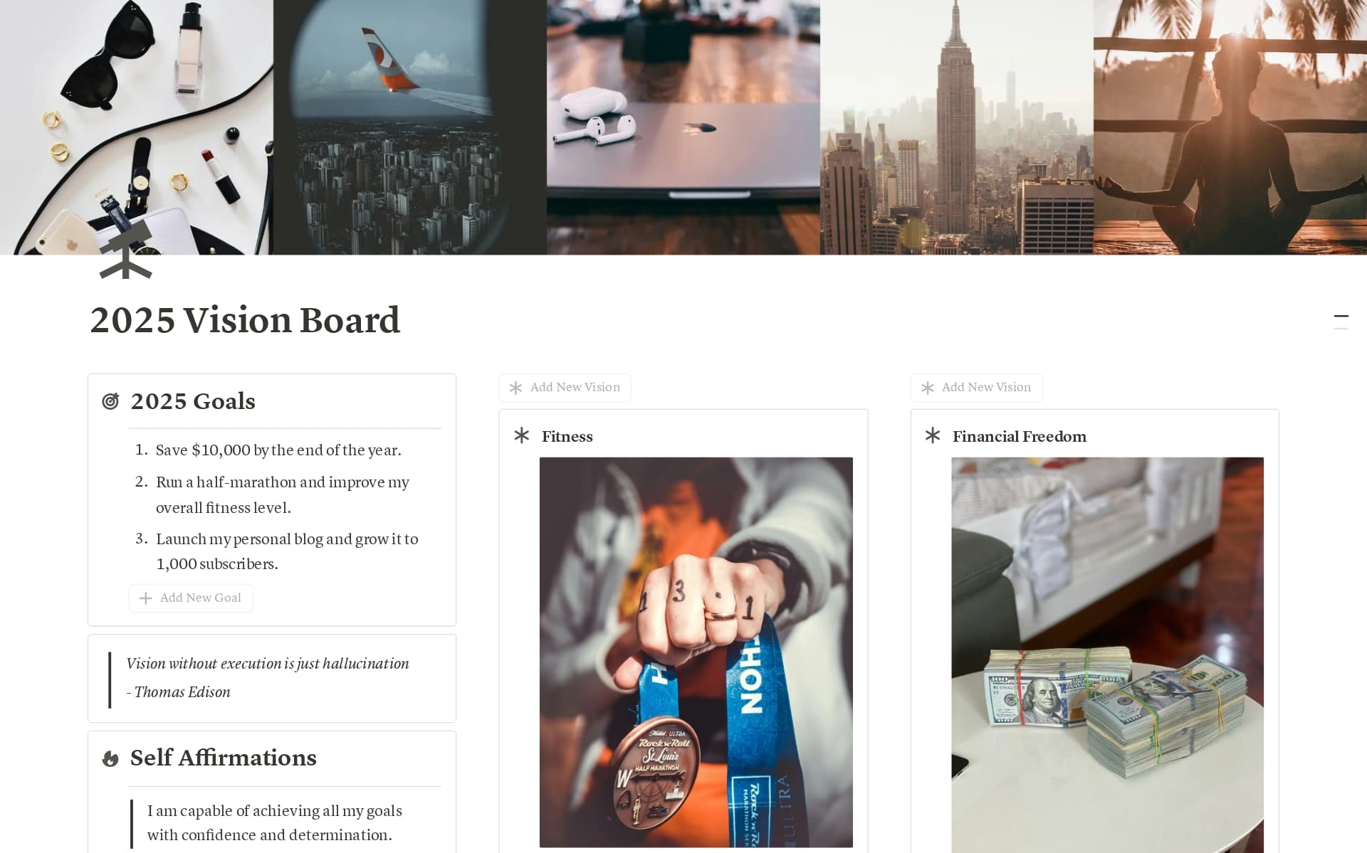 New Year’s Vision Board 2025 Template Notion Marketplace
