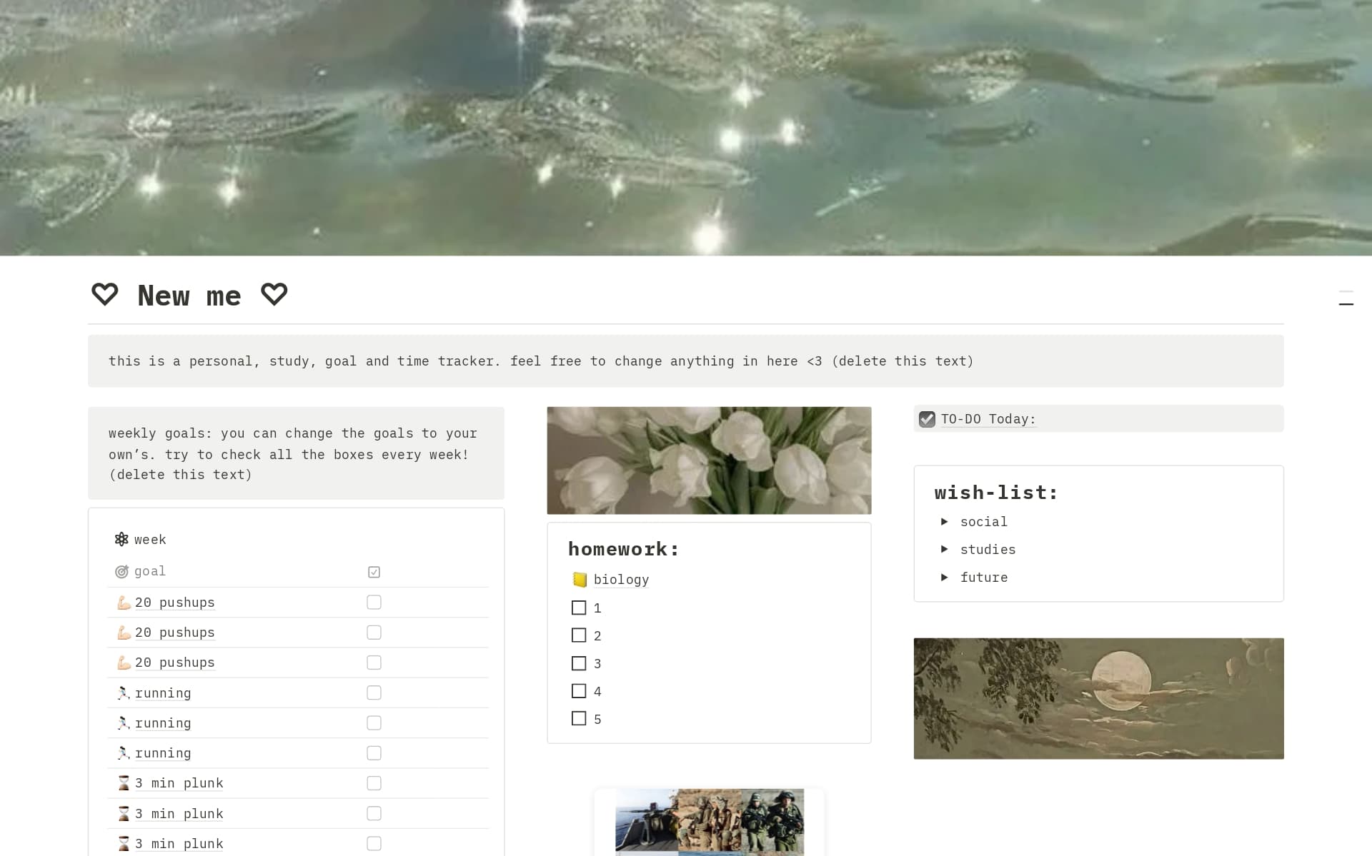 A template preview for New me