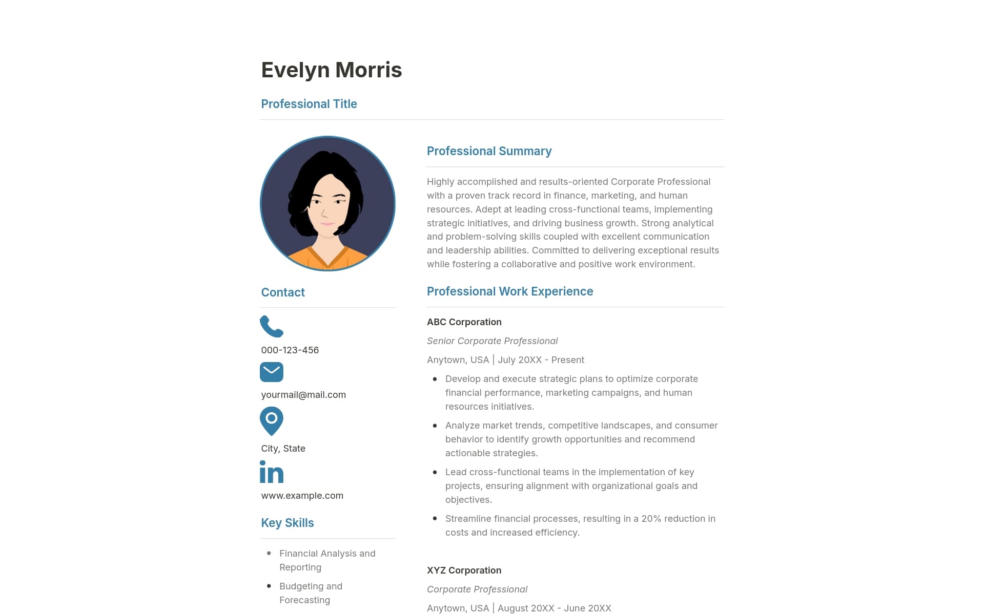A template preview for Professional Resume + Cover Letter + References