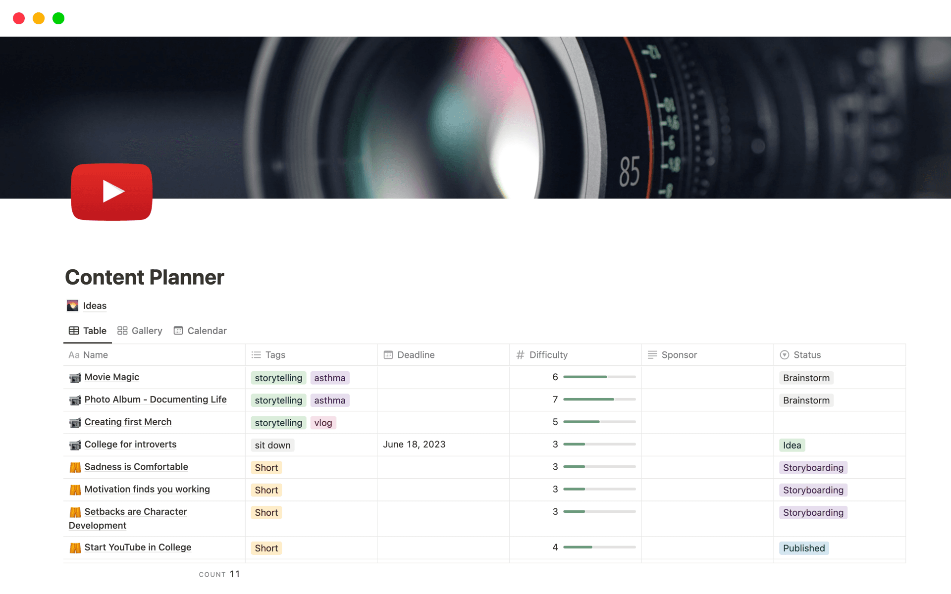 An elegant yet powerful place to plan content.