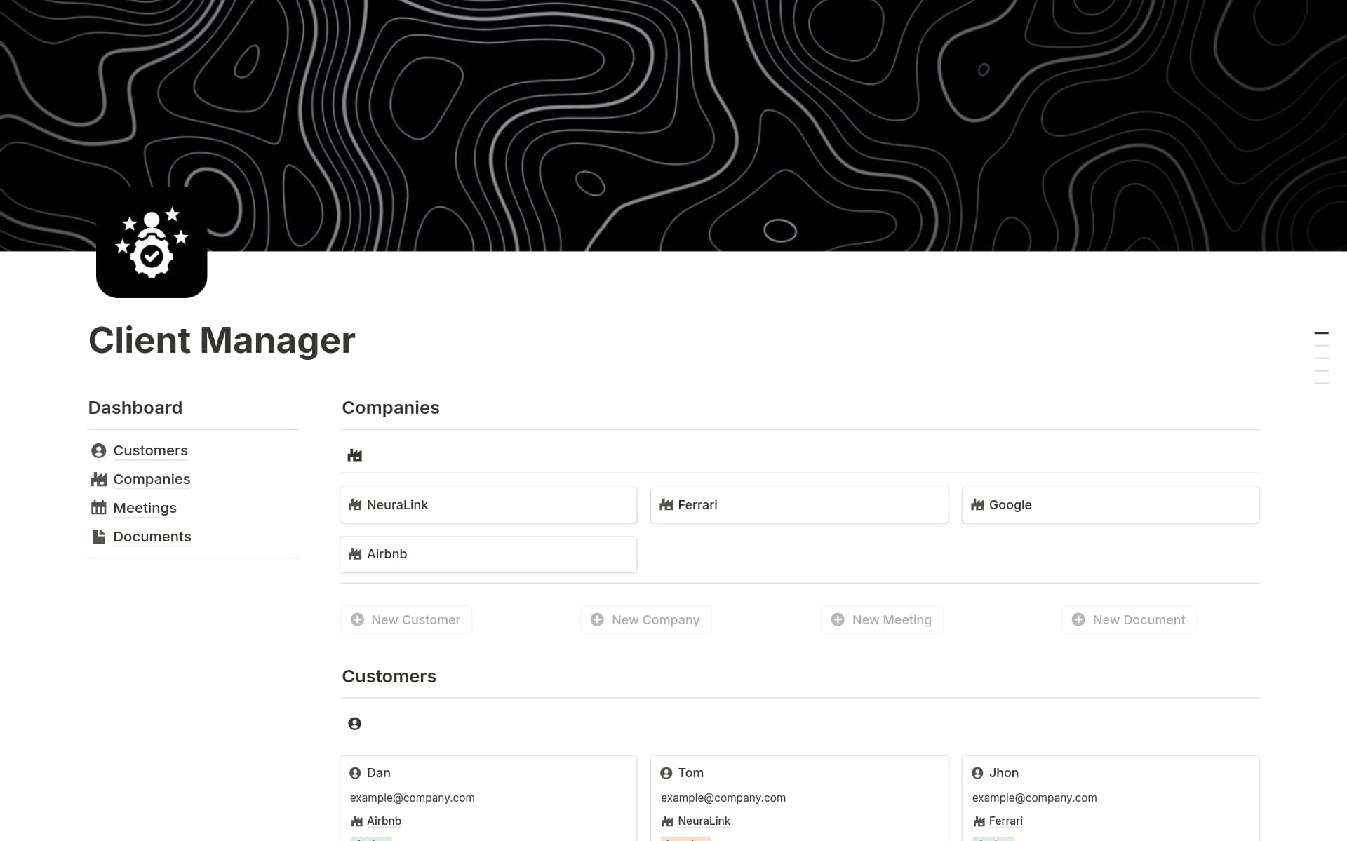 Client Management Files Examples Client Manager Template | Notion Marketplace