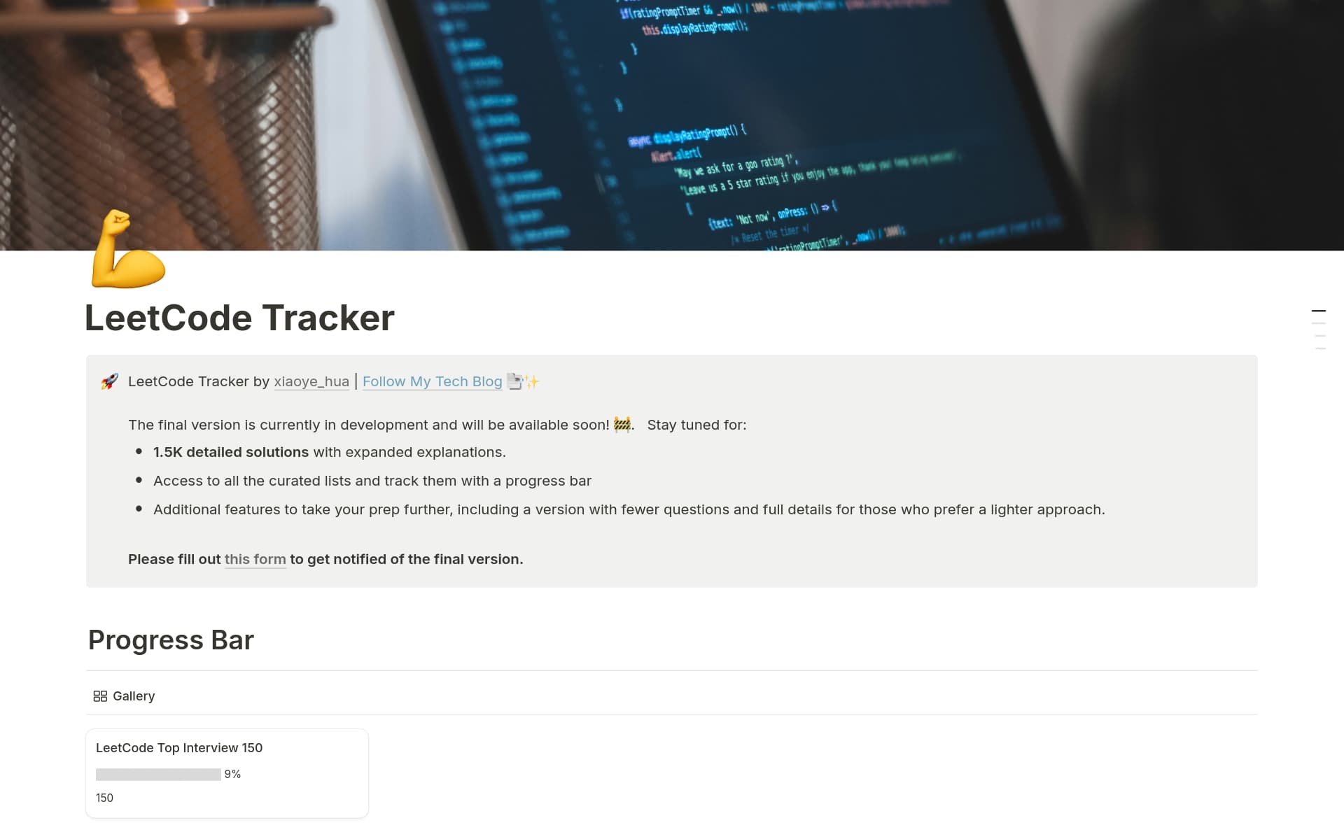 LeetCode Tracker (3K Questions&Solutions) Template by xiaoye_hua ...