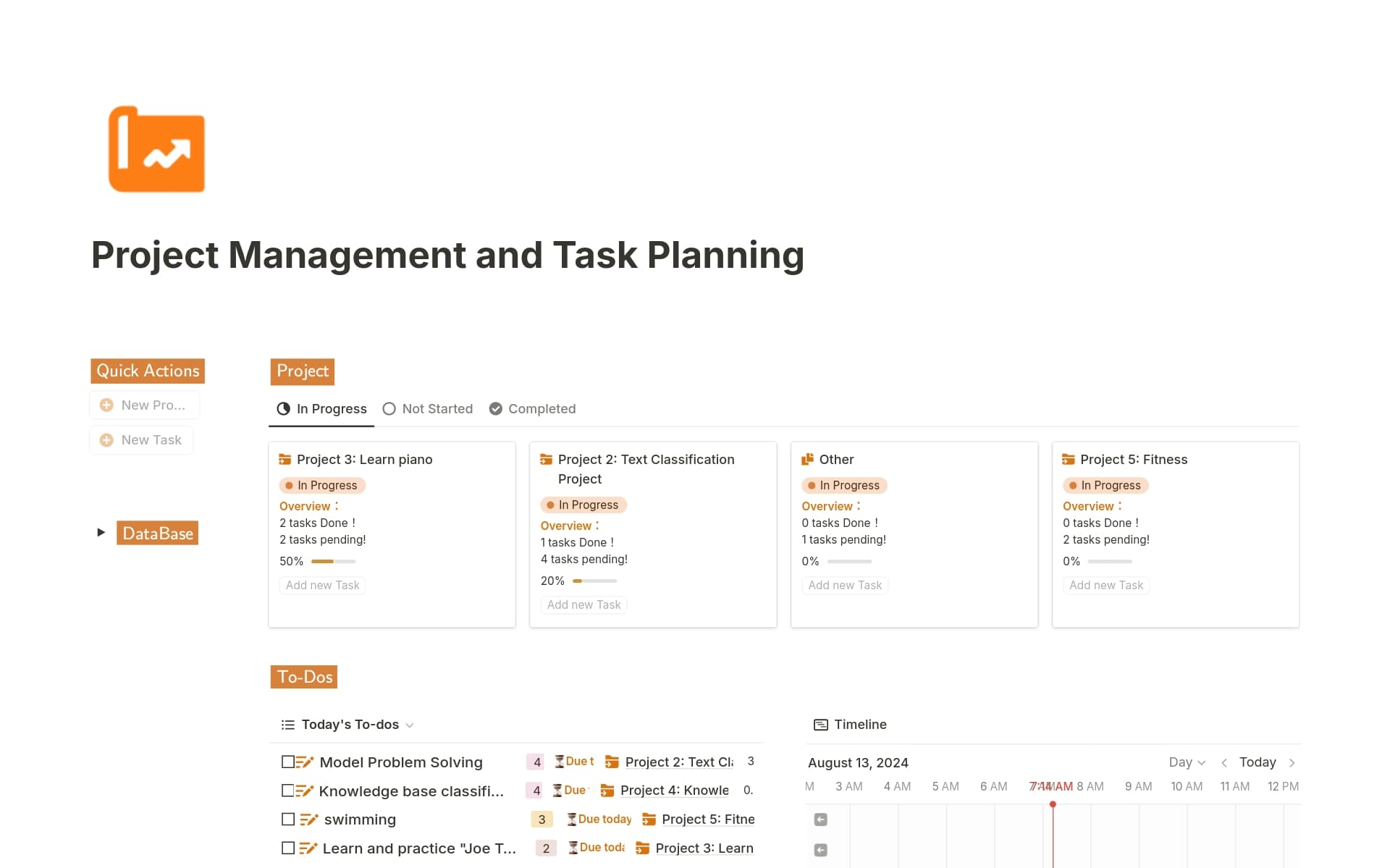 Project and Task Management Template | Notion Marketplace