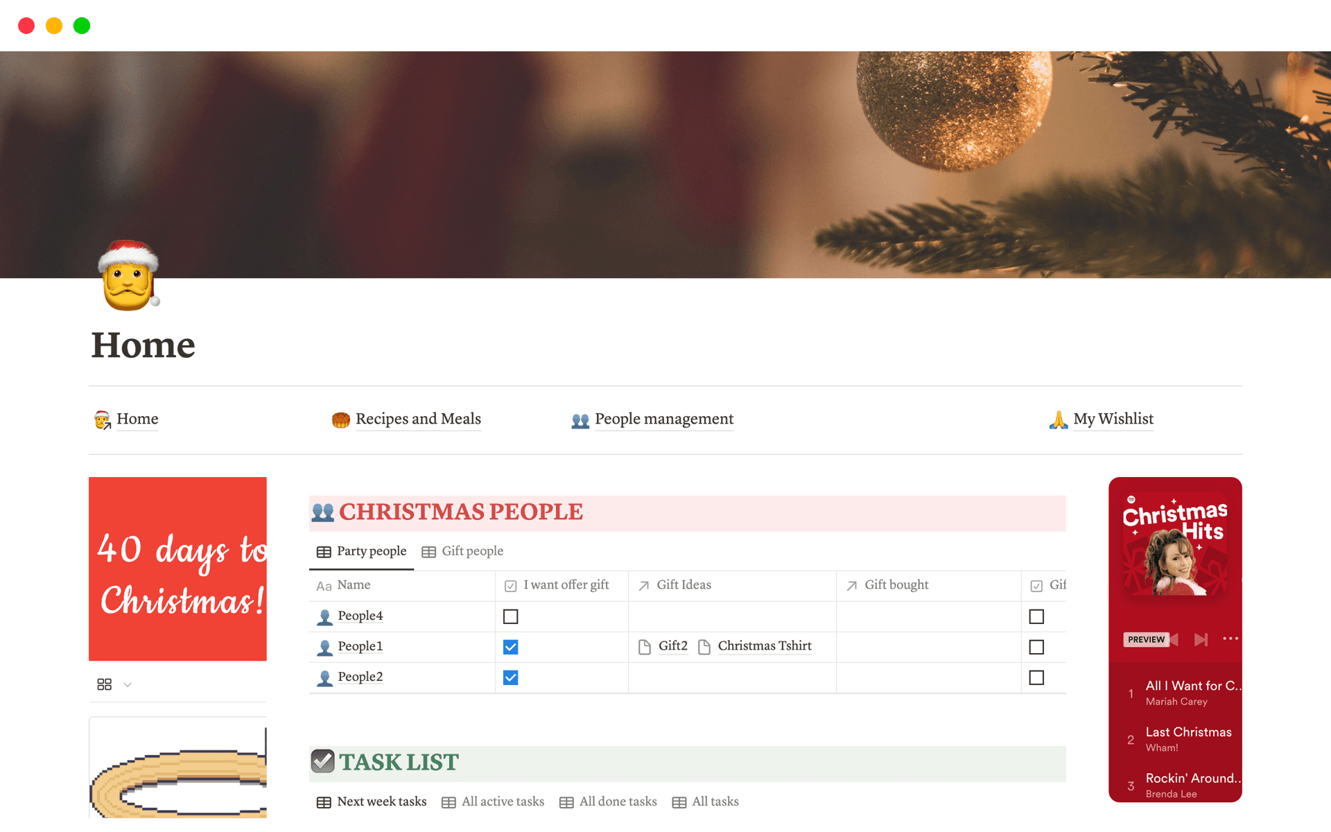 A template preview for Christmas Planner