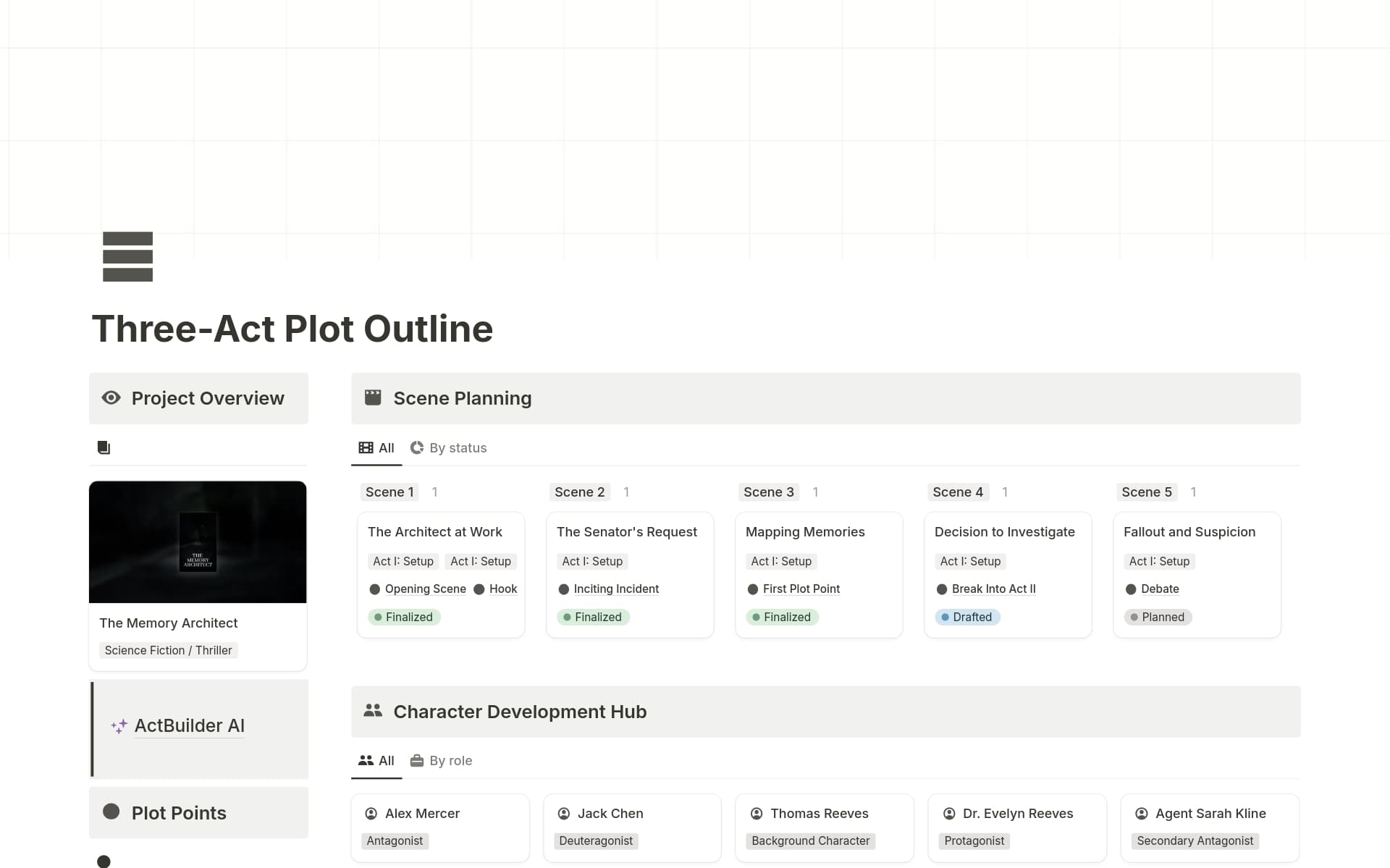 Three Act Plot Outline Template by writerpal | Notion Marketplace
