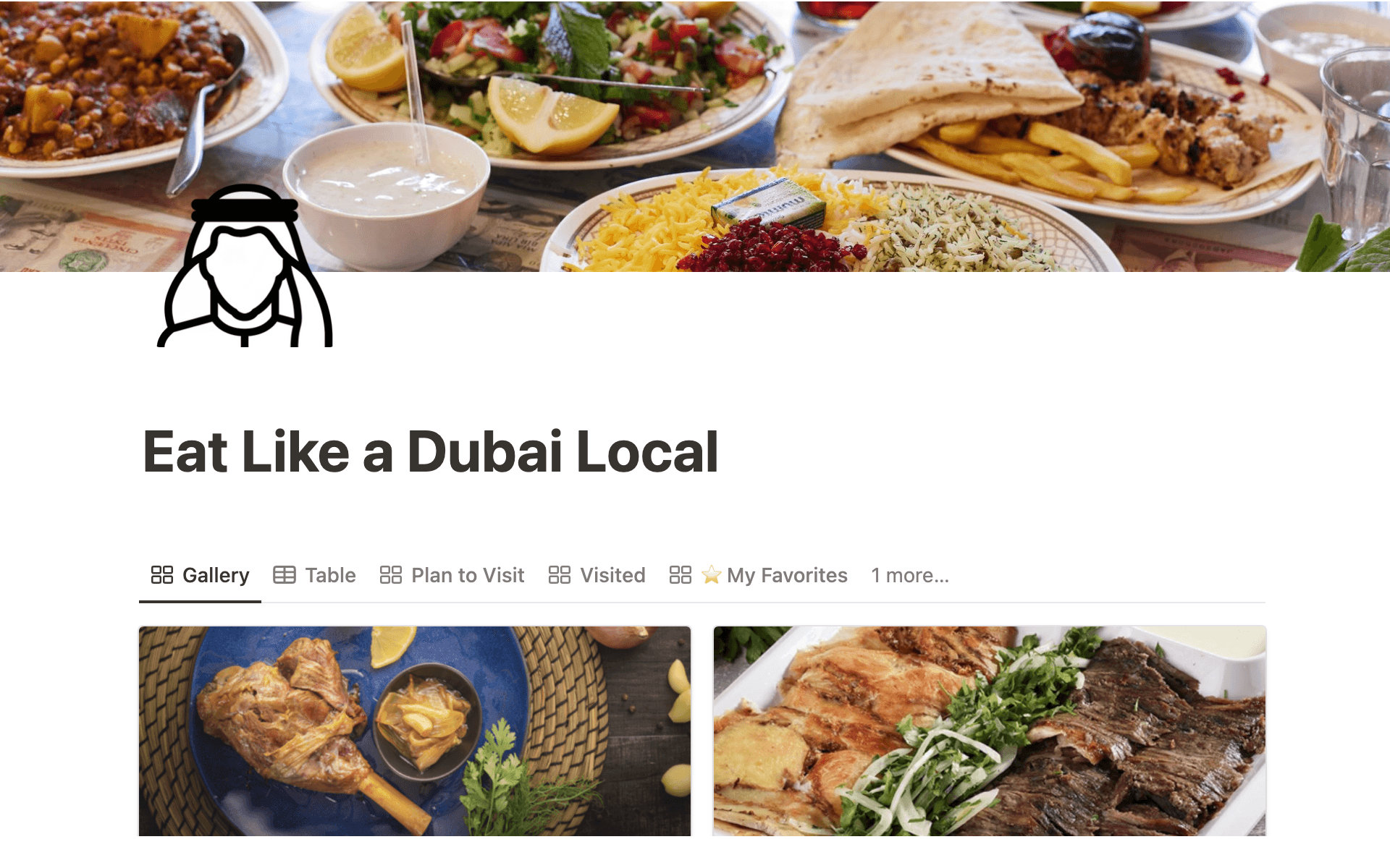 A template preview for Eat Like a Dubai Local