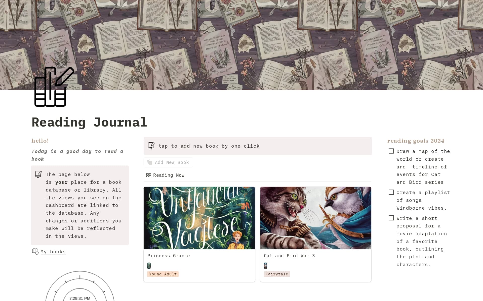 Reading Journal Bookish Lover Template Notion Marketplace