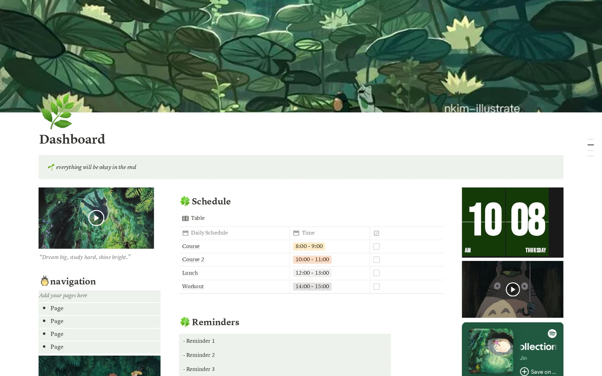 Homepage / planner pixel art Template by Mitsukoflix | Notion