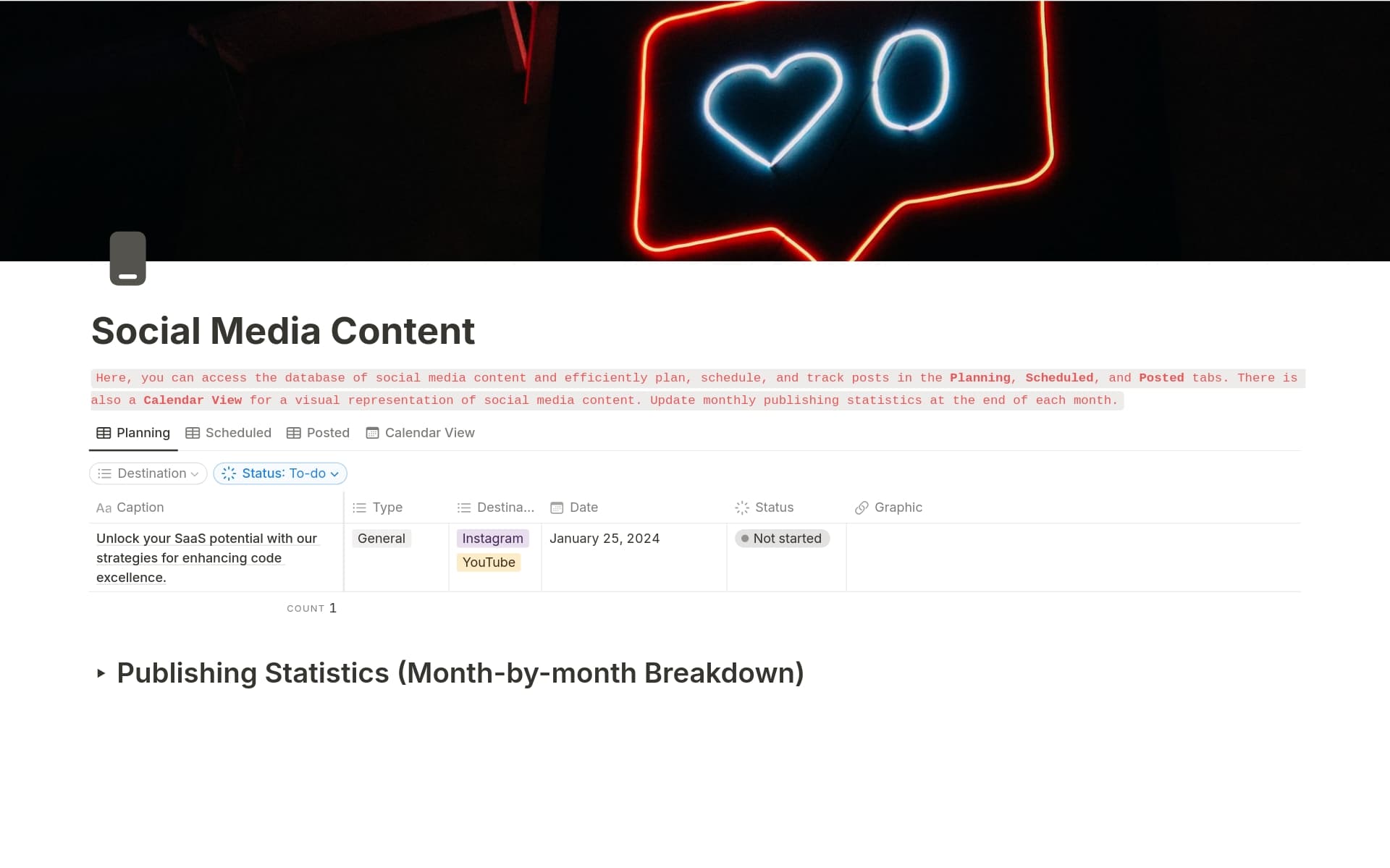 Social Media Content Planner님의 템플릿 미리보기