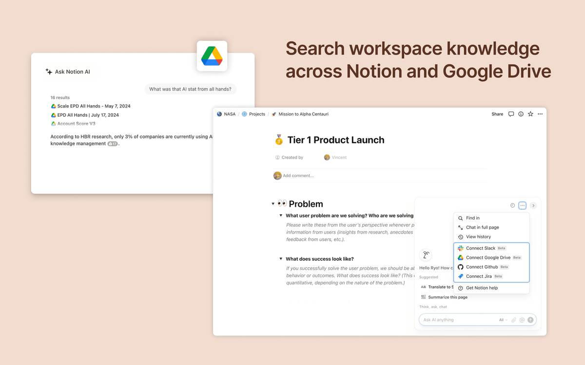 Notion AI Connector for Google Drive Integrations | Connect Your Apps ...