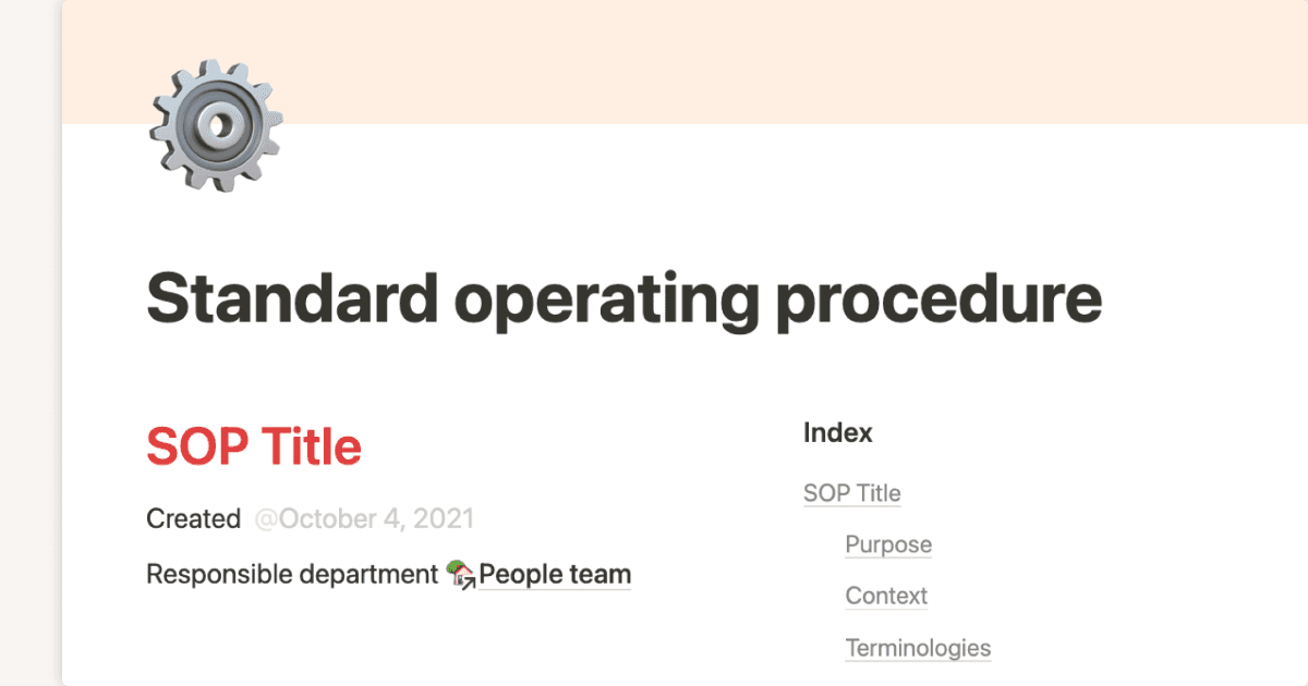 SOP Template Notion Marketplace