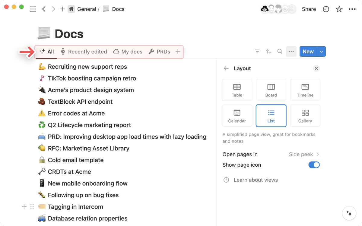 Views, filters & sorts – Notion Help Center