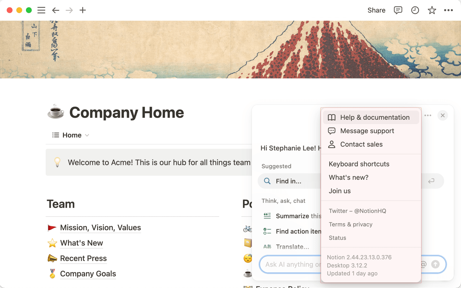 Intro to workspaces – Notion Help Center