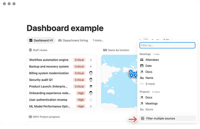 Notion Filtering Dashboard view databases in Notion | Notion Help – Notion (노션) 도움말 센터