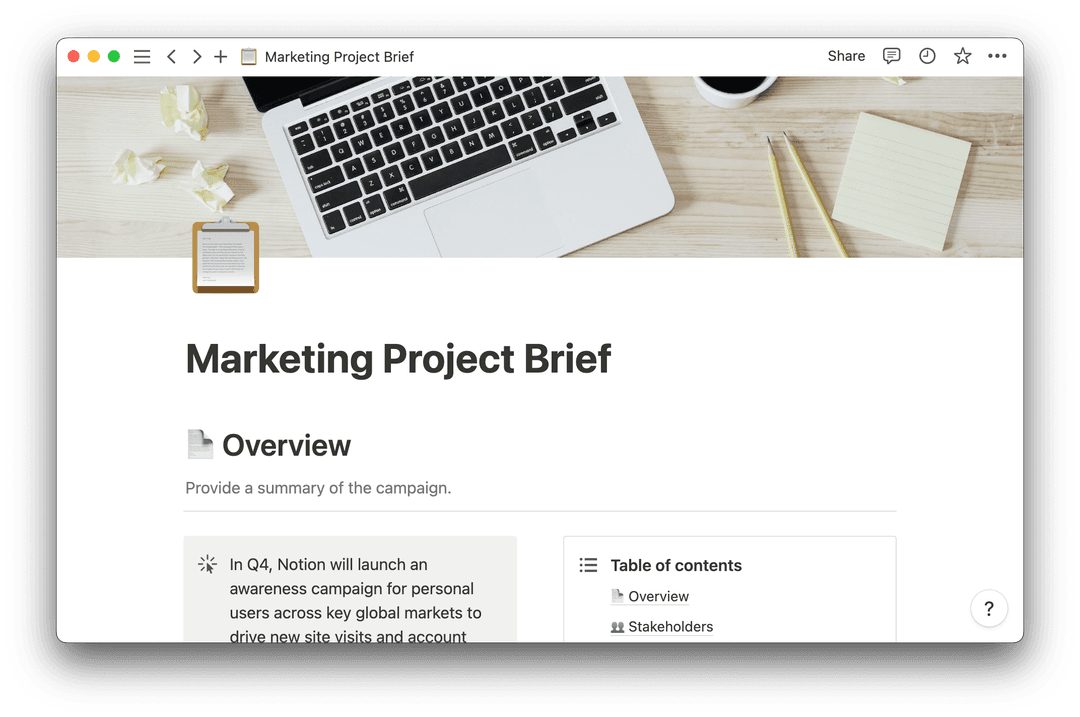 Creating a clear project brief for your team