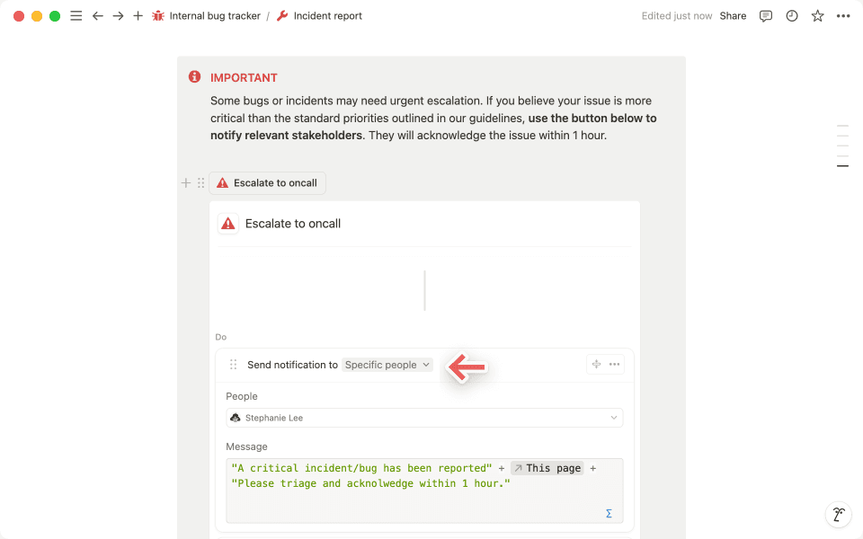 Notify people instantly — with just a click of a button