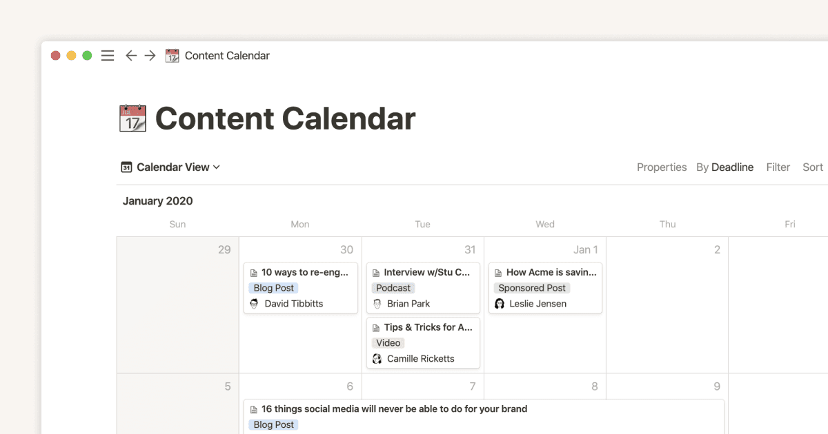Content Planner Template Notion Marketplace Content planner template notion marketplace